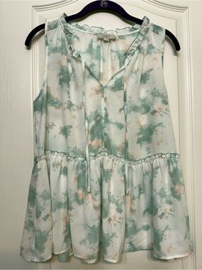 Loft Tie Neck Babydoll Top
